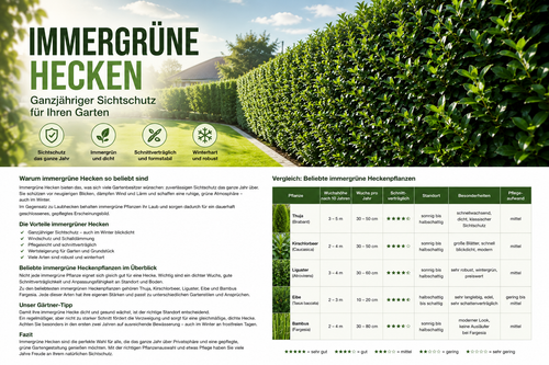 Immergrüne Hecken - Der Vergleich