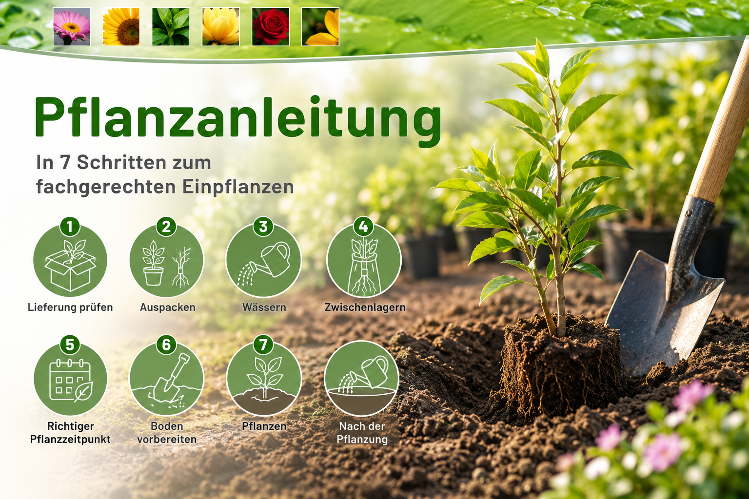 Kurz-Pflanzanleitung für Gartenpflanzen