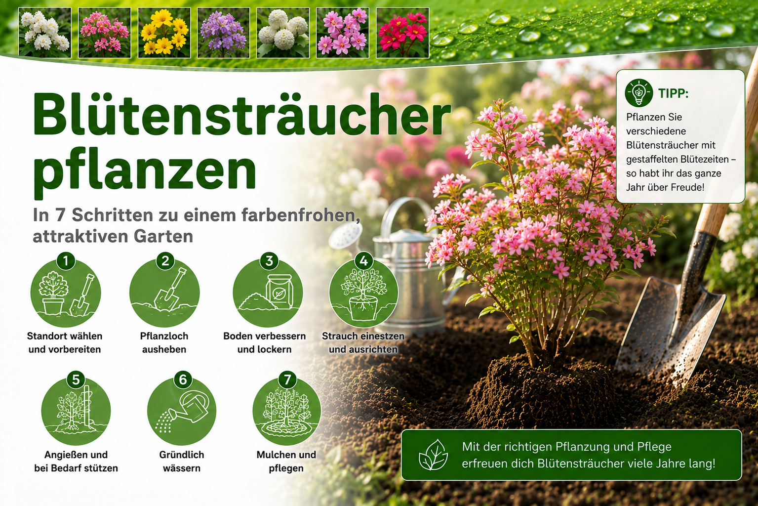 Blütensträucher - Pflanzanleitung