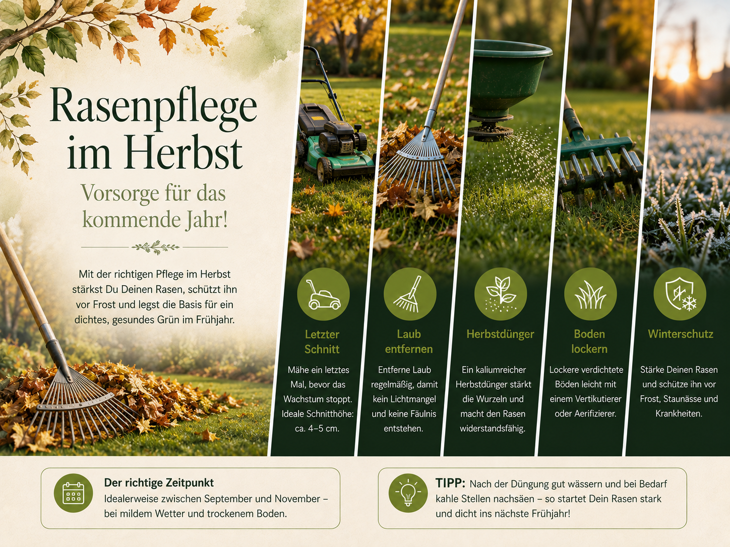 Rasenpflege im Herbst